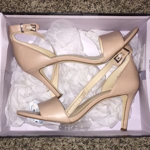 Nine West Nude Ankle Strap Heels